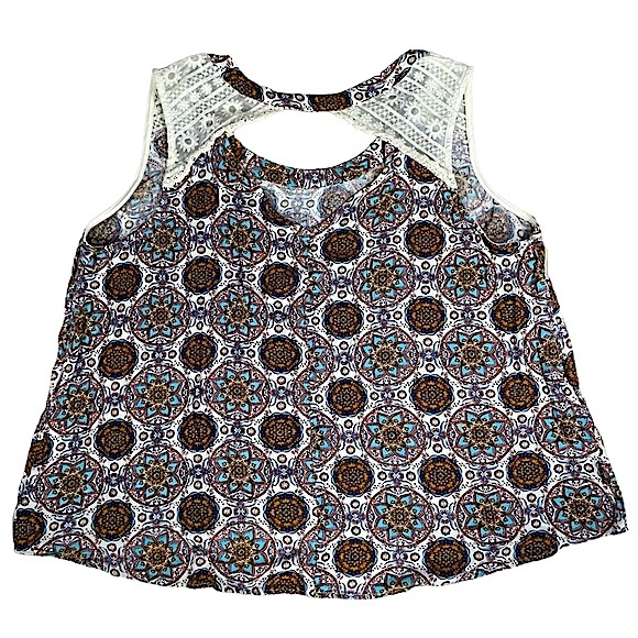 Rags To Wishes plus size 2x sleeveless lace floral mandala scoop neck top EUC - Picture 6 of 11